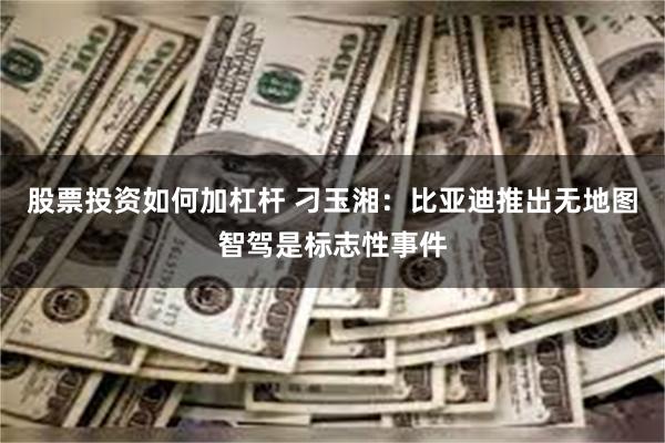 股票投资如何加杠杆 刁玉湘：比亚迪推出无地图智驾是标志性事件