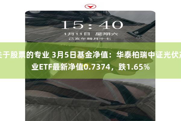 关于股票的专业 3月5日基金净值：华泰柏瑞中证光伏产业ETF最新净值0.7374，跌1.65%